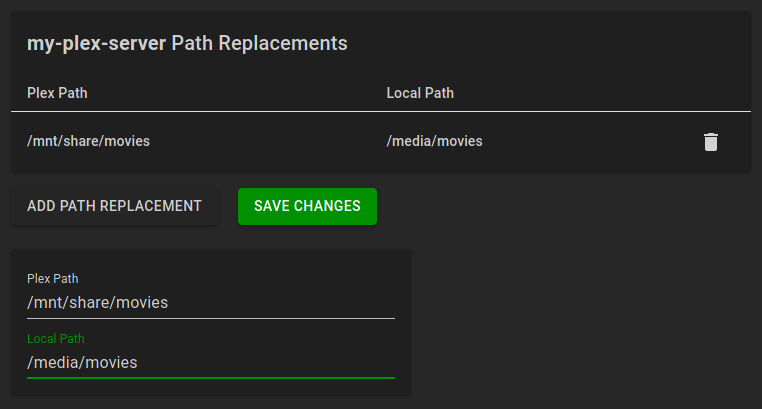 Plex Path Replacements