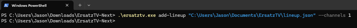 Windows Create Channel Terminal